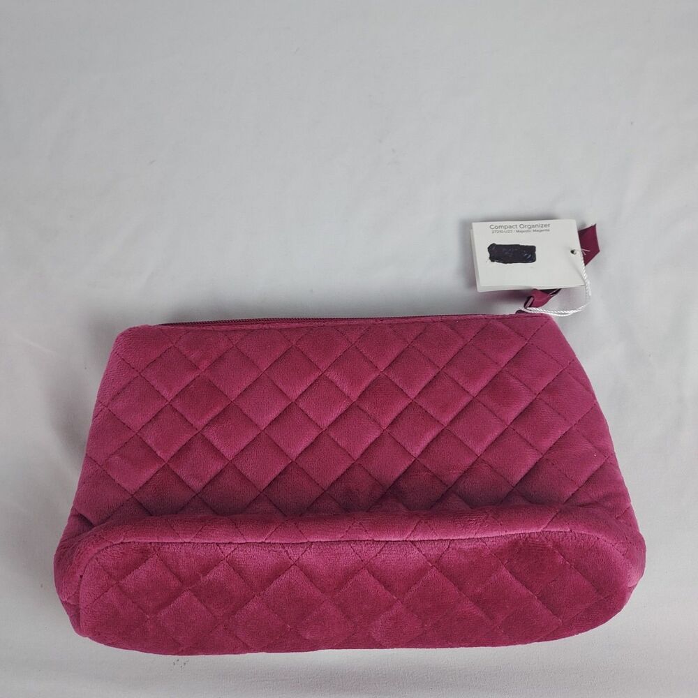 Vera Bradley Compact Organizer Majestic Magenta Quilted Zippered Pouch - Picture 2 of 4
